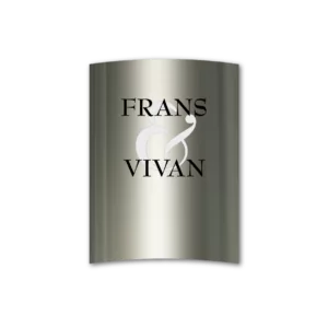naambord gebogen RVS