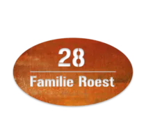 Naambord Cortenstaal Ovaal