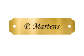 Naambordje voordeur messing recht