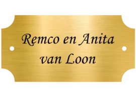 Naambordje voordeur messing rechthoek