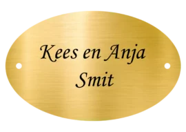 Messing naamplaat Ovaal