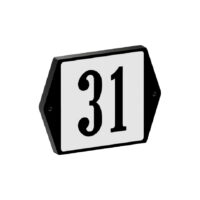 Klassiek nummerbord gelaagd kunststof- 135×100 mm. (art. 531)