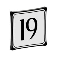 Klassiek huisnummerbordje Retro look – 200×200 mm. (art. 542)