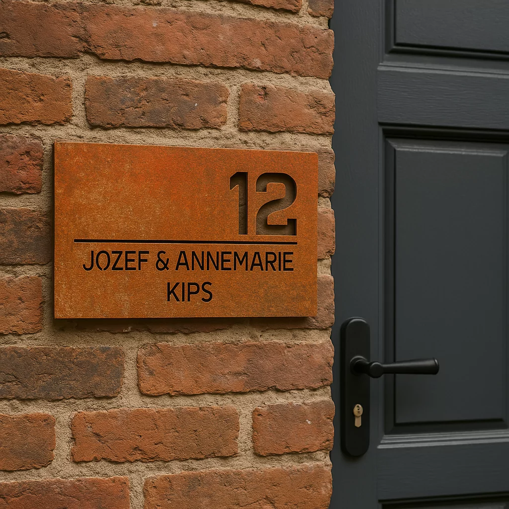 naambord cortenstaal
