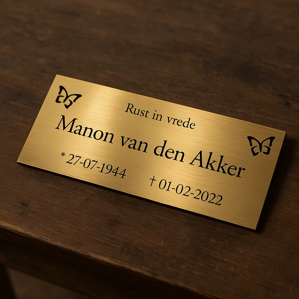 messing gedenkplaatje