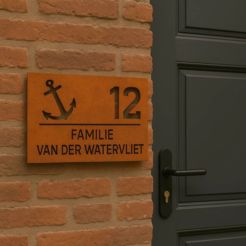 naambord cortenstaal