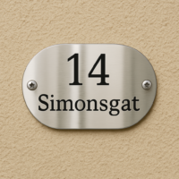 Naambord Chroom (art 14)