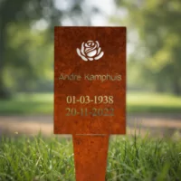 Gedenkplaat Cortenstaal Rechthoek staand