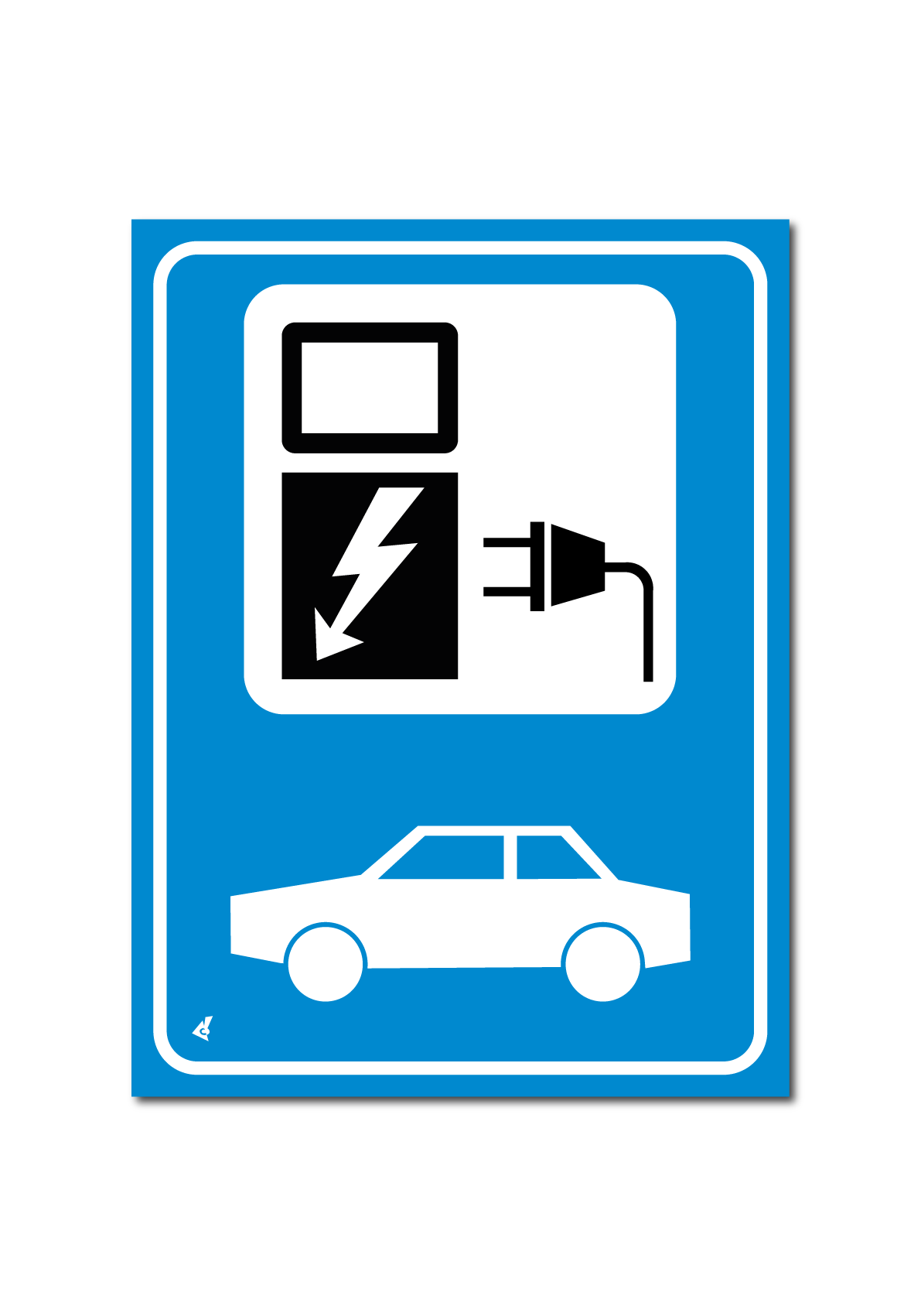 Gebod parkeerbord laadpunt elektrische auto (DGE58)
