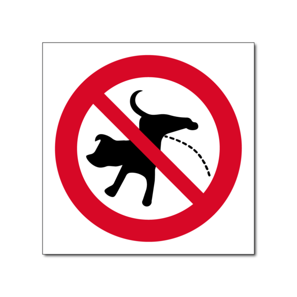 bordje verboden te plassen voor honden