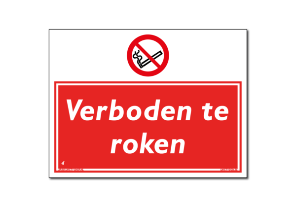 Verboden te roken bord