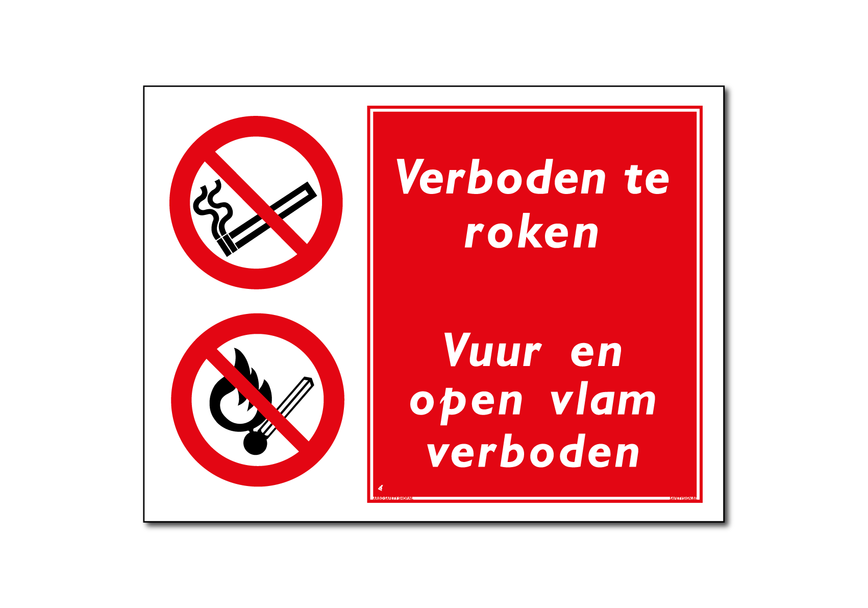 Verbod Verboden te roken, vuur en open vlam verboden (DRO31)