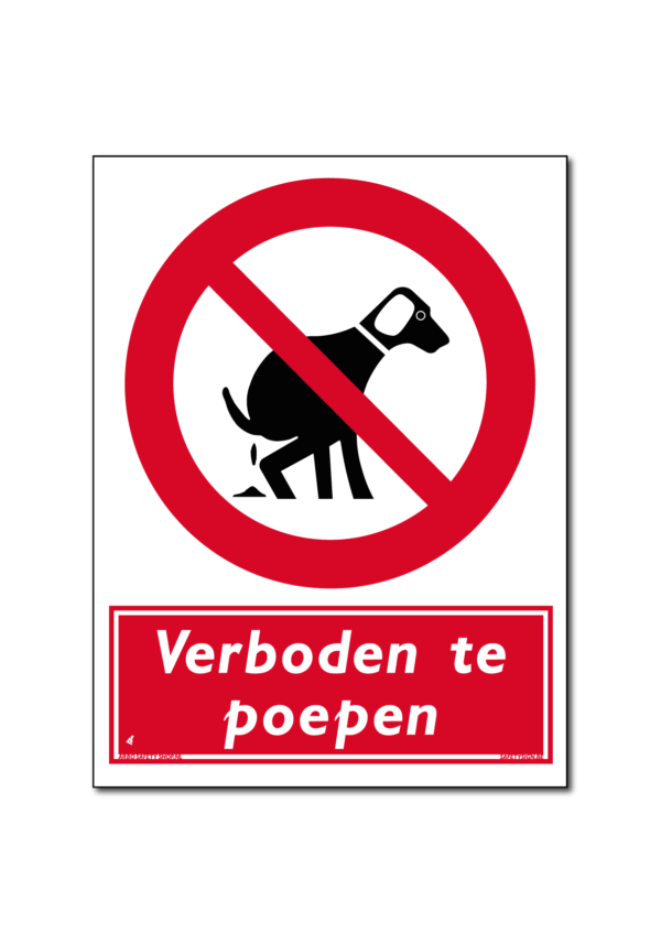 bordje verboden te poepen voor honden
