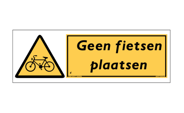 geen fietsen plaatsen bord