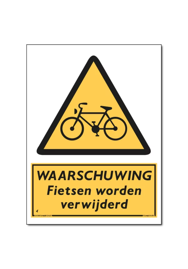 Sticker geen fietsen plaatsen