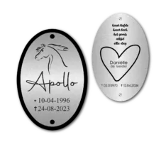 Gedenkplaat RVS Ovaal Staand