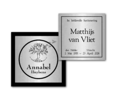 Gedenkplaat RVS Vierkant