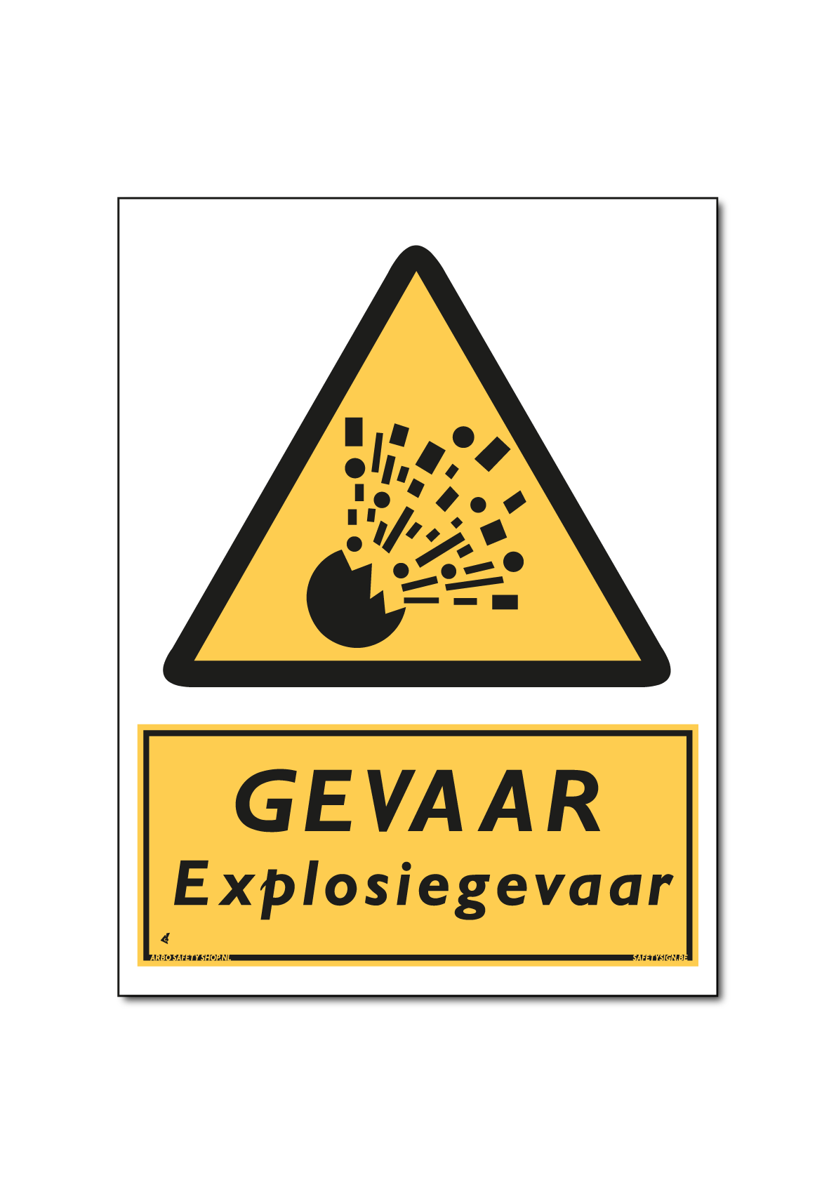 Waarschuwing GEVAAR Explosiegevaar (DWA28)