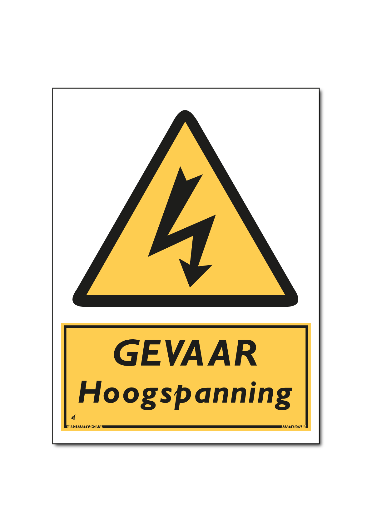 Waarschuwing GEVAAR Hoogspanning (DWA15)