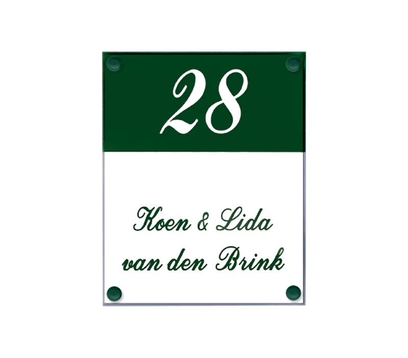 huisnummer met naam