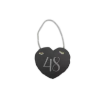Leisteen huisnummer – Deurhanger hart 120×110 mm. (art. 610)