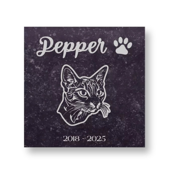 Gedenksteen Dieren Belgisch hardsteen - Vierkant - Afbeelding 3