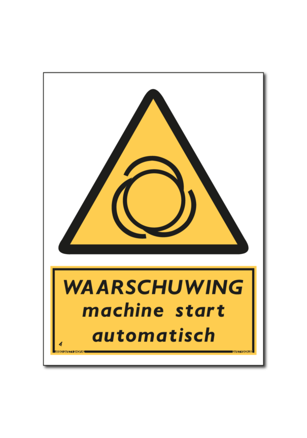 waarschuwingsbord machine