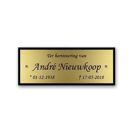 Messing gedenkplaatje - Afbeelding 2