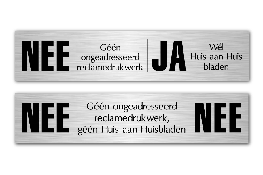 ja nee brievenbus plaat
