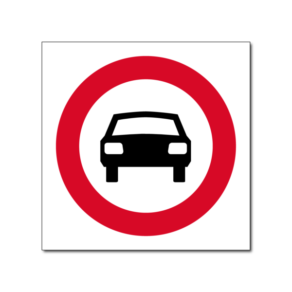 verboden voor auto's bord