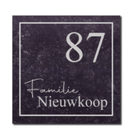 Naambord natuursteen – Belgisch hardsteen Nieuwe stijl (Art. 595)