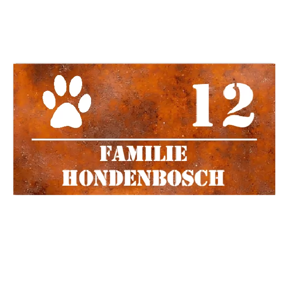 cortenstaal naambord