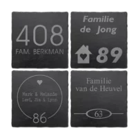 Naambord leisteen Vierkant